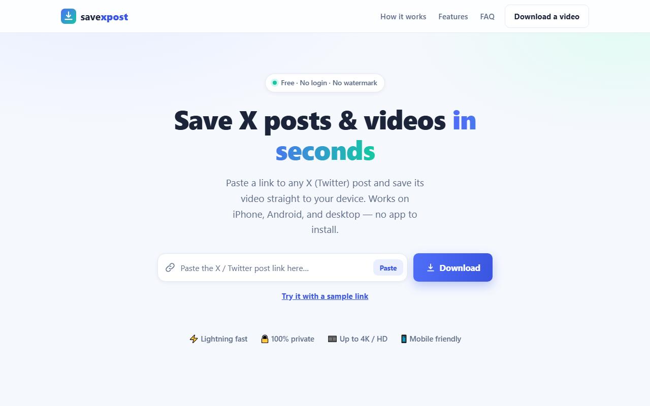 SaveXPost screenshot 1 — KittyLaunch