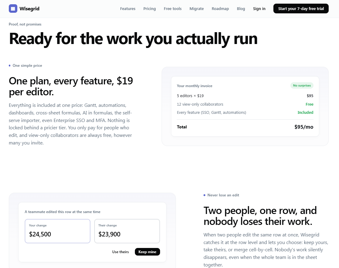 Wisegrid screenshot